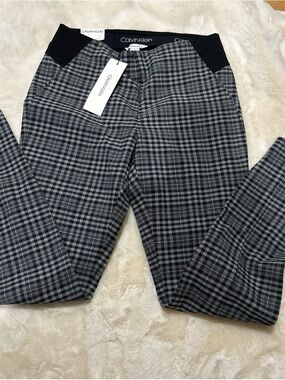 Calvin Klein Women’s Gray Plaid Dress Pants